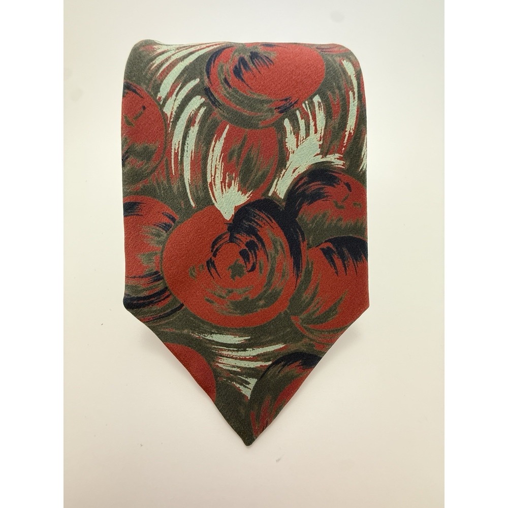Fratelli Handmade Silk Necktie 60" Long Abstract Design Made In Italy EUC